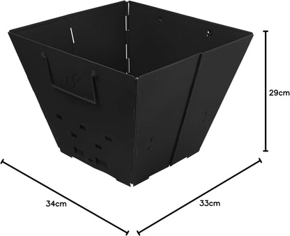 Tragbare Feuerstelle aus Metall mit Grillrost – Outdoor Feuerschale für Camping, Garten & Picknick
