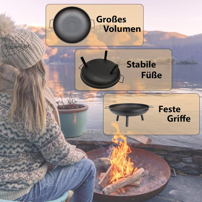 Feuerschale aus Metall Ø 58 cm – Feuerstelle für Garten & Terrasse