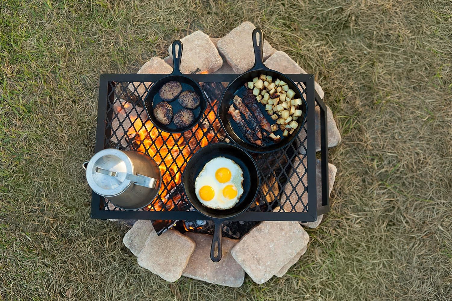 Klappbarer Camping Grill aus Metall – Tragbarer Holzkohlegrill für Outdoor & Garten